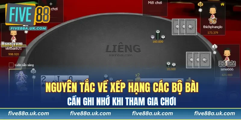 Nguyên tắc về xếp hạng các bộ bài trong ván chơi